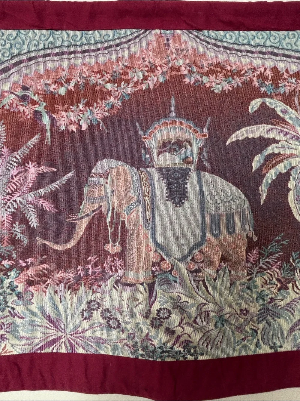 VTG Bombay Co Vintage Elephant Tapestry Wall Hanging Art 39x24 Boho Global Decor